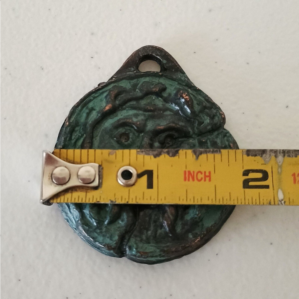 RARE Vintage Bocca Della Verita Bronze? Keychain Charm Pendant Coin 74 Grams - Picture 9 of 9